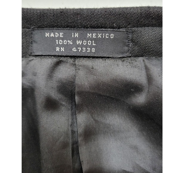 Albert Nipon Mens Black Double Breasted Wool Blazer Jacket Golden Twist - Picture 5 of 16